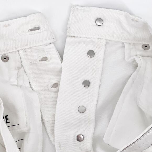 RE/DONE 90s High Rise Loose Jeans Size 24 White Distressed Ripped Denim - Picture 6 of 9